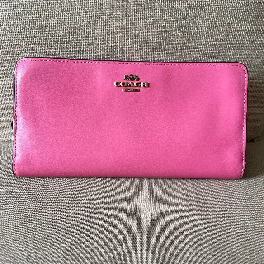 Coach Vibrant Pink Women's Wallet - Picture 1 of 10